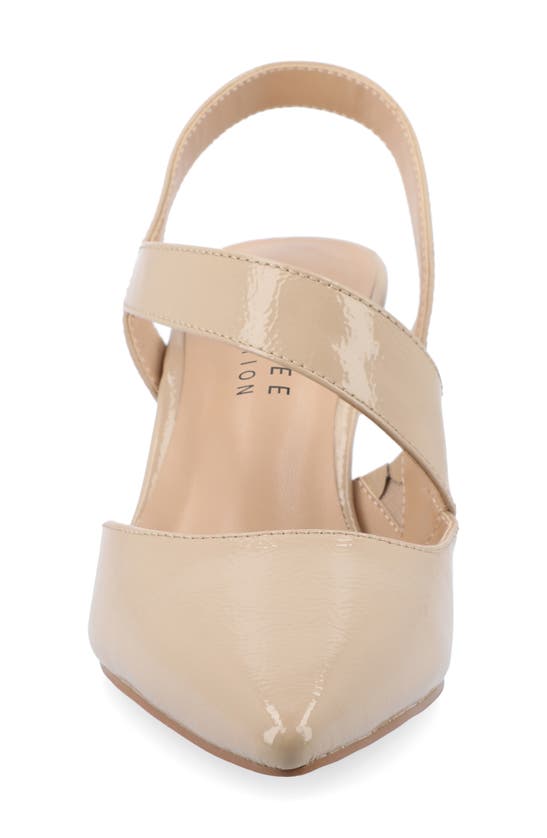 Shop Journee Collection Scarlett Pointed Toe Pump In Taupe