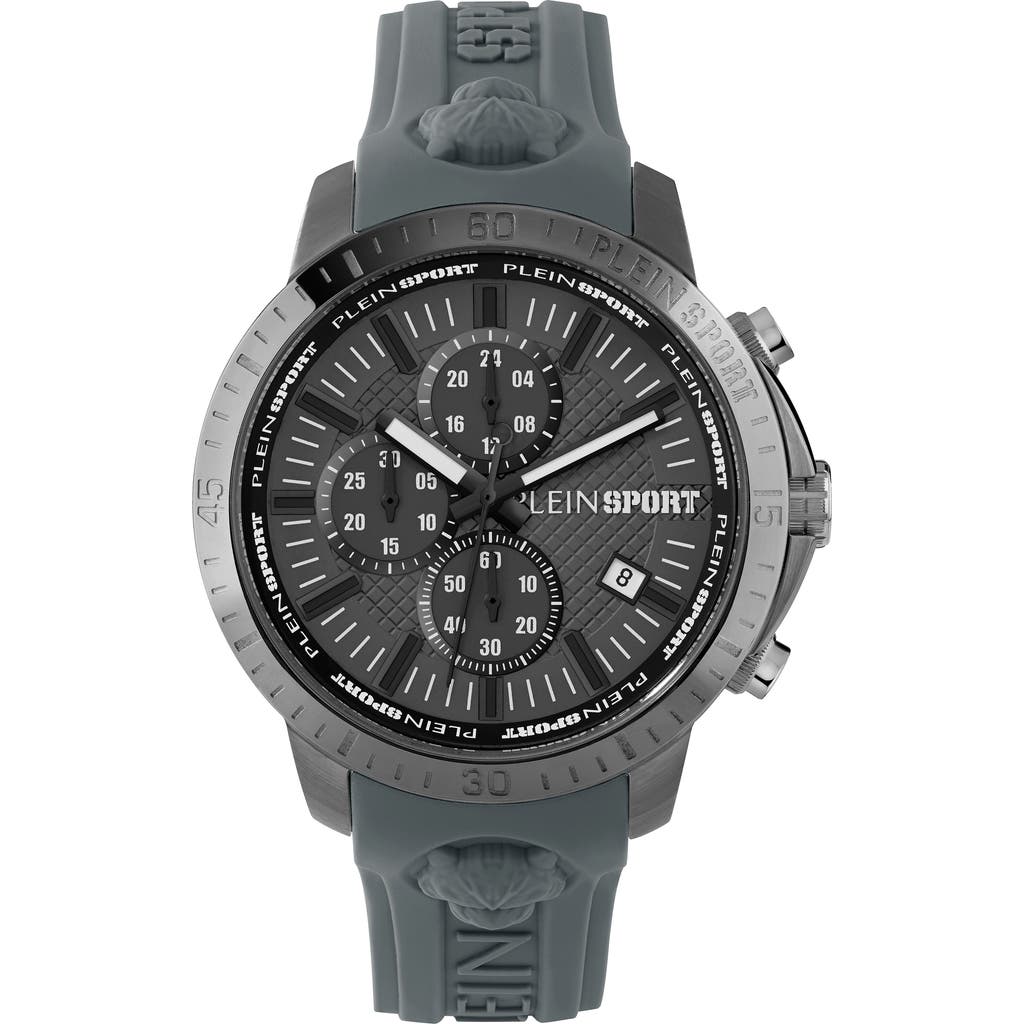 Philipp Plein Sport Camo Dial Three-hand Quartz Silicone Strap Watch, 43mm In Gun