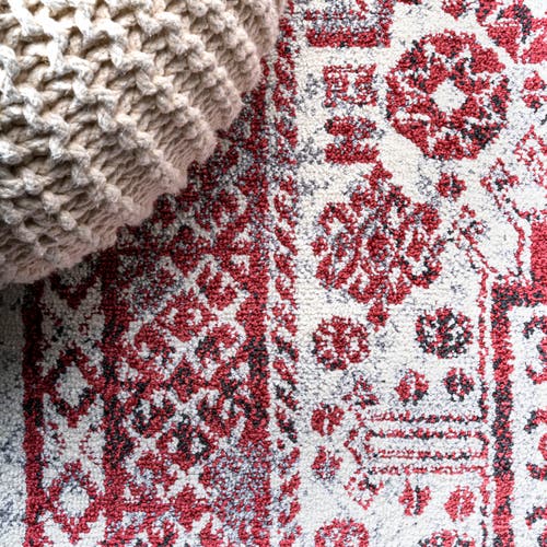 Jonathan Y Boho Cottage Medallion Area Rug In Red/ivory