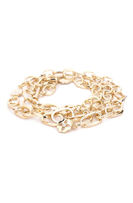 Kate Spade Chain Link Belt In Cream / Pale Polished Gold