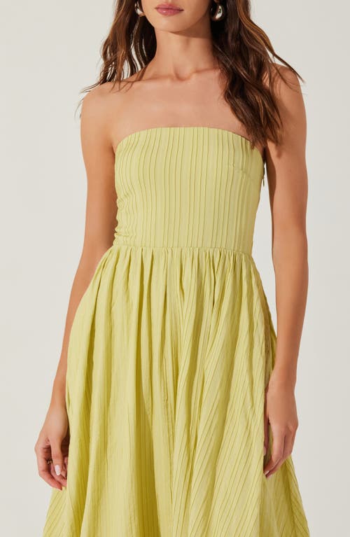 Shop Astr The Label Strapless Bubble Hem Dress In Celery