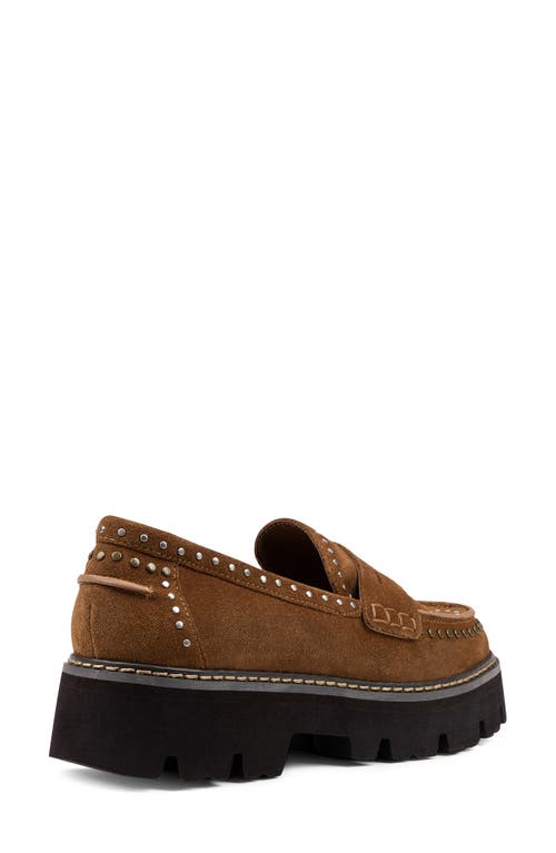 Shop Donald Pliner Massy Platform Penny Loafer In Saddle