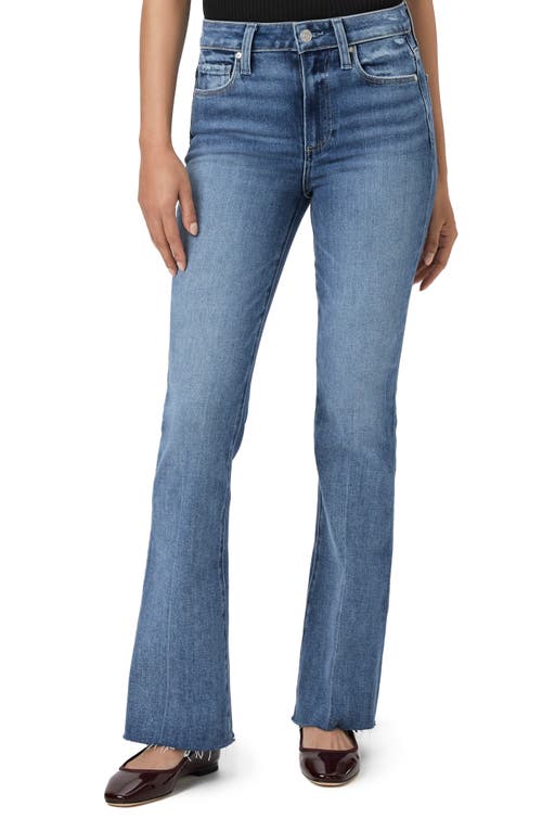 Shop Paige Laurel Canyon High Waist Flare Jeans In Olivin Distressed