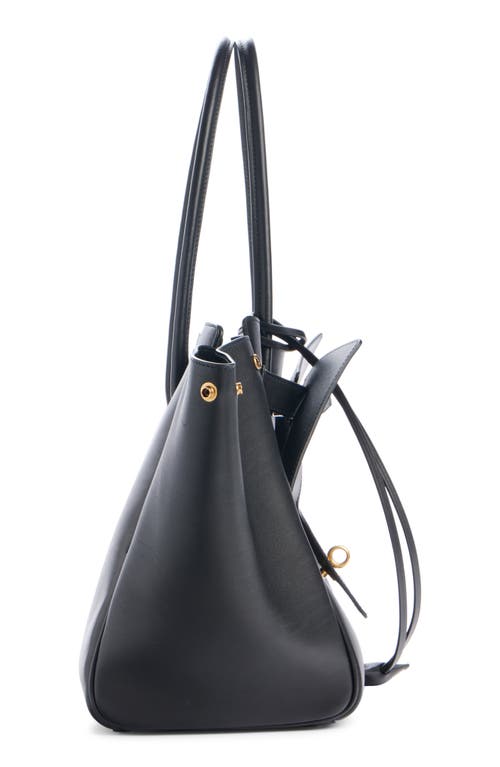 Shop Balenciaga Medium Bel Air Calfskin Leather Tote In 1000 Black