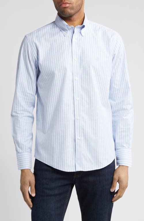 Brooks Brothers Regular Fit Stripe Stretch Cotton Button-Down Oxford Shirt Provence at Nordstrom,