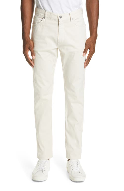 ZEGNA Classic Fit Stretch Cotton Five Pocket Pants in White at Nordstrom, Size 38