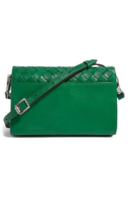 Aimee Kestenberg Bali Leather Wallet Crossbody Bag In Kelly Green Woven