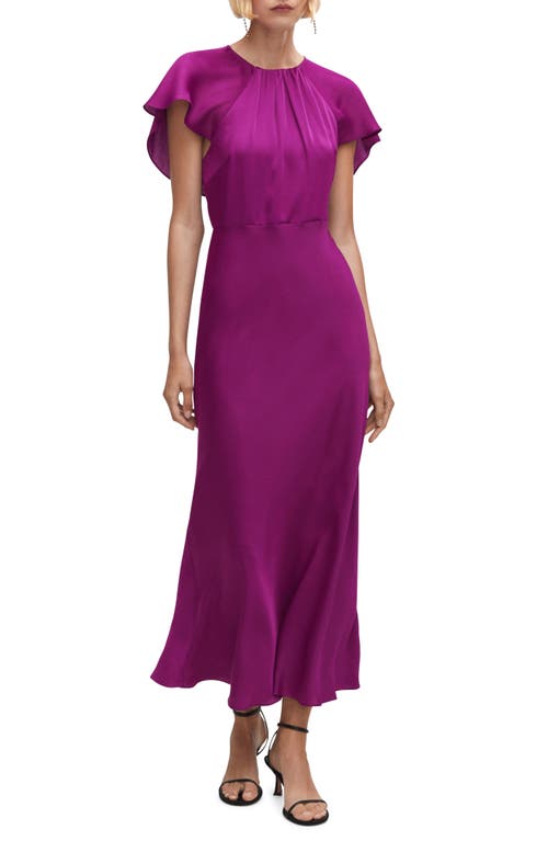 MANGO Back Ruffle A-Line Dress in Purple at Nordstrom, Size 2