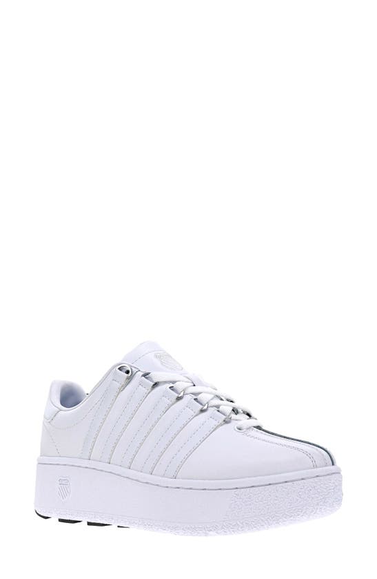 Shop K-swiss Classic Vn Platform Sneaker In White/ White