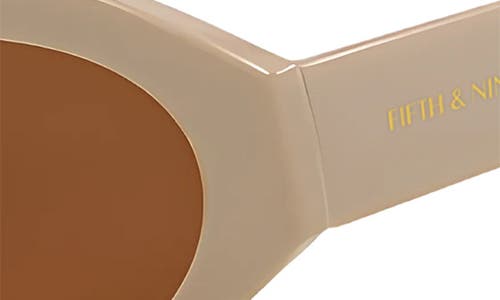 Shop Fifth & Ninth Emily 52mm Oval Polarized Sunglasses In Taupe/taupe