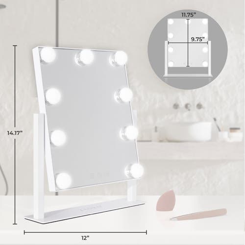 Zadro Small Horizontal Hollywood Makeup Mirror With Lights In White