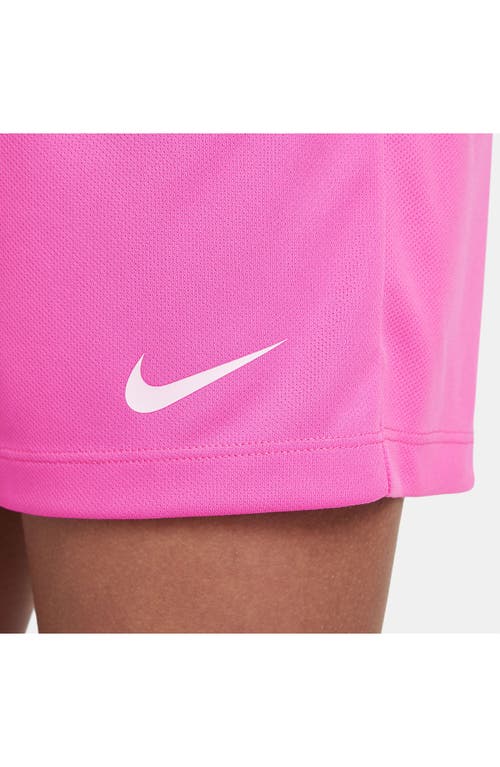 Shop Nike Kids' Dri-fit Trophy Shorts In Playful Pink/white