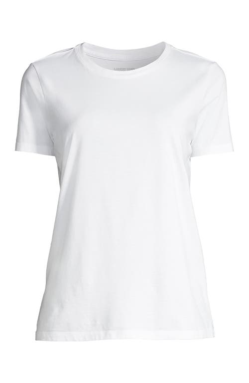 Shop Lands' End Relaxed Supima Cotton Crew Neck T-shirt In White