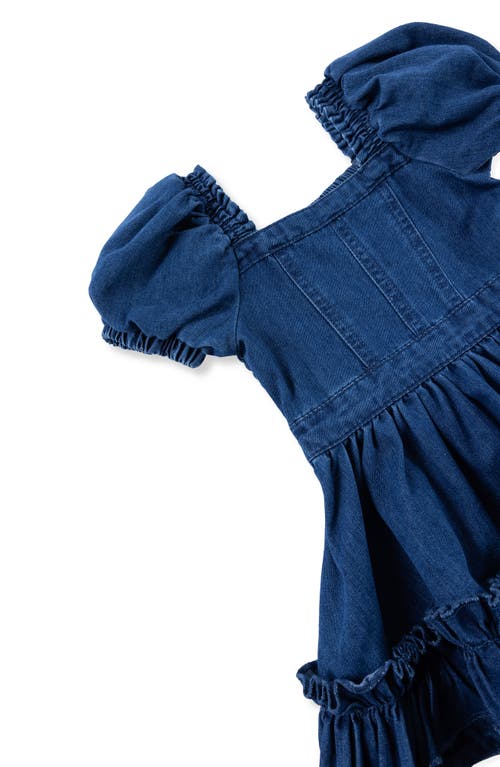 Shop Habitual Kids Denim Ruffle Dress In Indigo