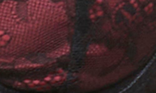 Seven 'til Midnight Seven ‘til Midnight Lace Bra, Garter Belt & Thong Set In Black/wine