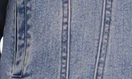 Bagatelle Denim Trucker Jacket With Removable Hood In Sky Wash