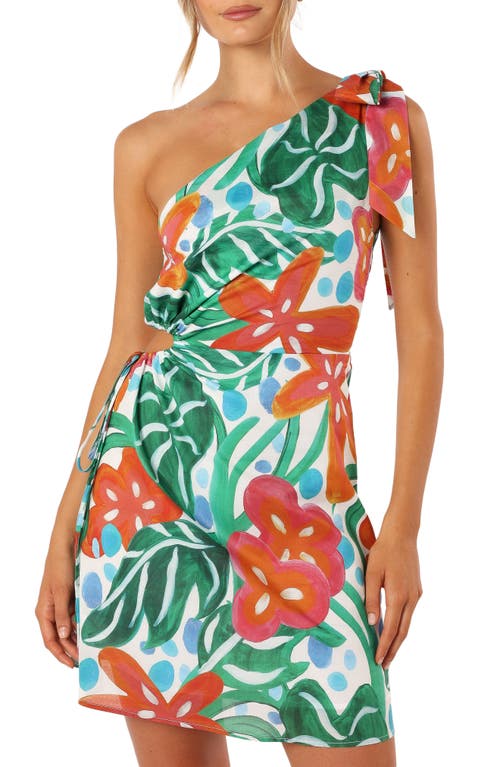 Petal And Pup Petal & Pup Arwan Floral Cutout One-shoulder Minidress In Multi