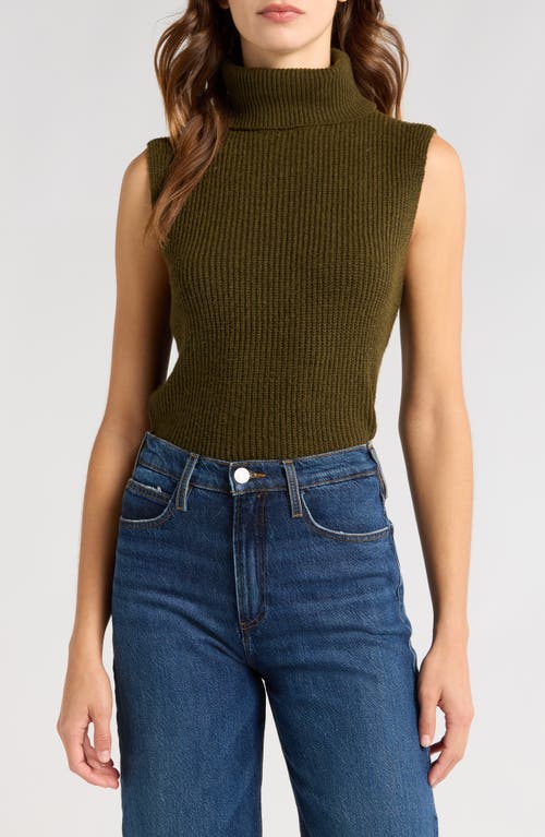 Shop Wayf Faye Sleeveless Turtleneck Sweater In Olive