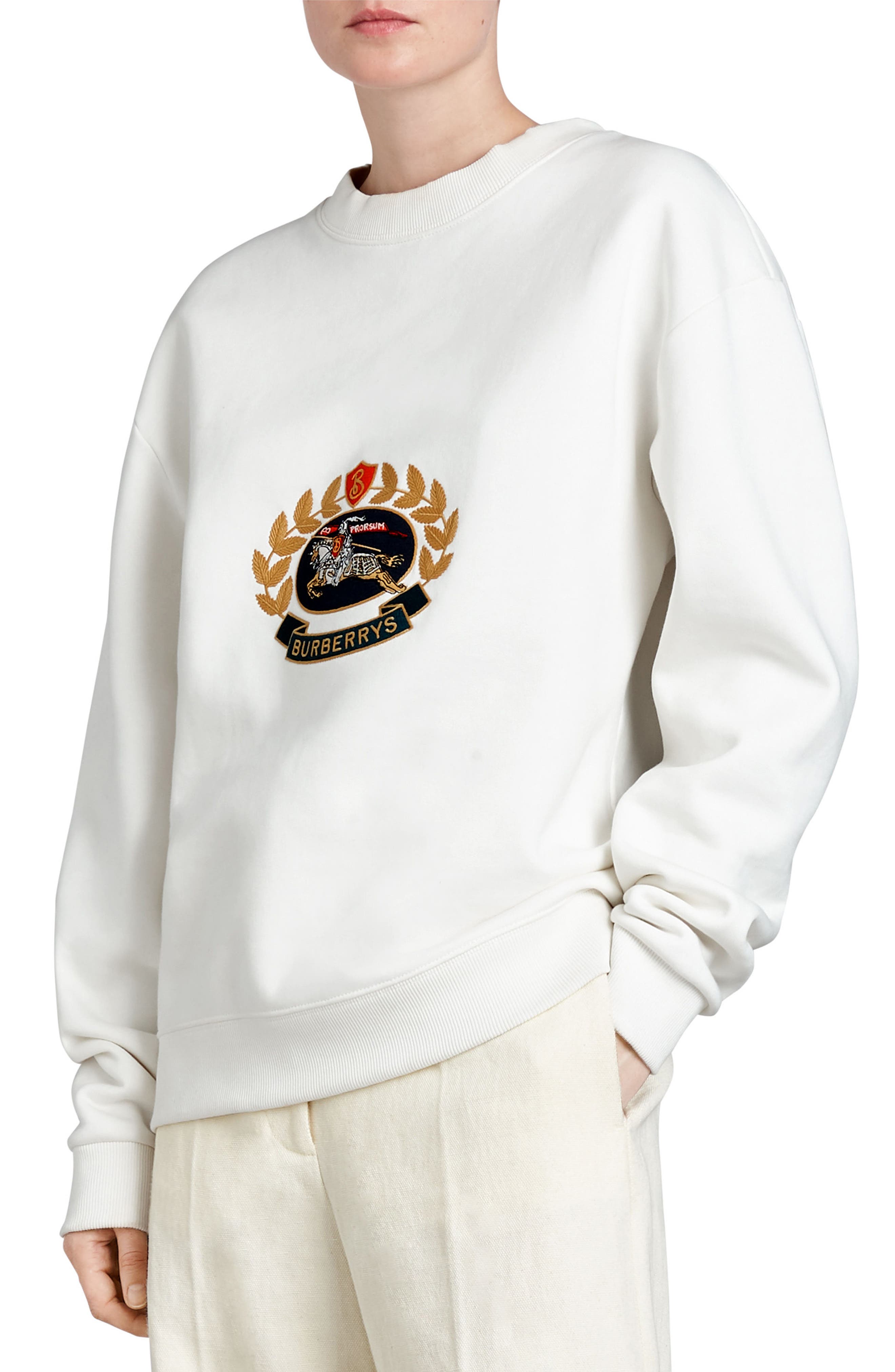 burberry crest logo sweatshirt