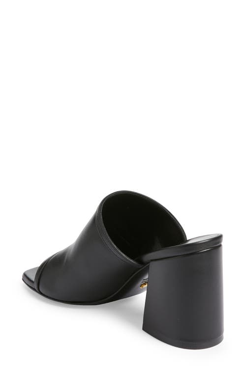 Shop Stuart Weitzman Cayman 85 Block Slide Sandal In Black Smooth Calf