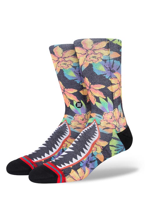 Stance Bomin Floral Crew Socks in Teal