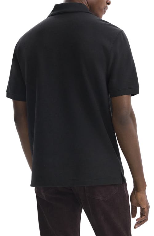 Theory Delroy Double Pique Regular Fit Polo Shirt In Black