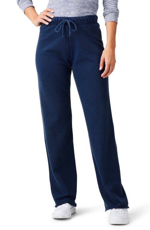 French Terry Drawstring Pants in Washed Indigo