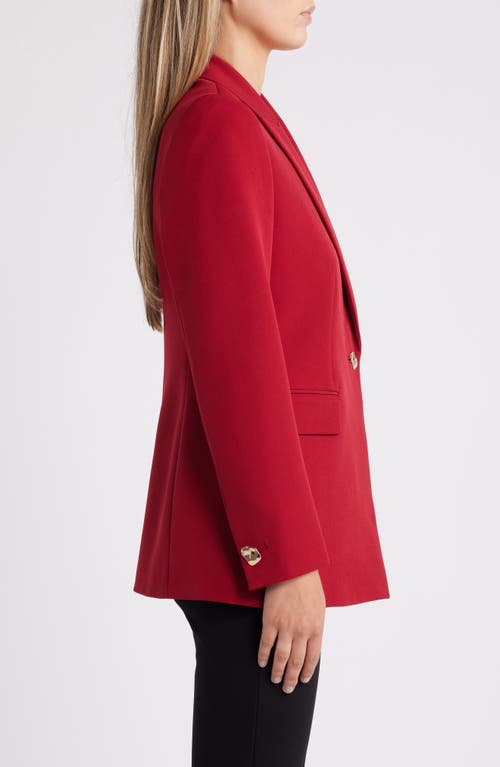 Shop Anne Klein Stretch One-button Blazer In Titian Red