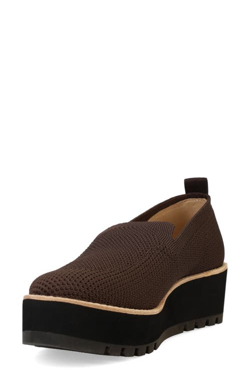 Shop Eileen Fisher Ergos Platform Knit Slip-on Shoe In Chocolate