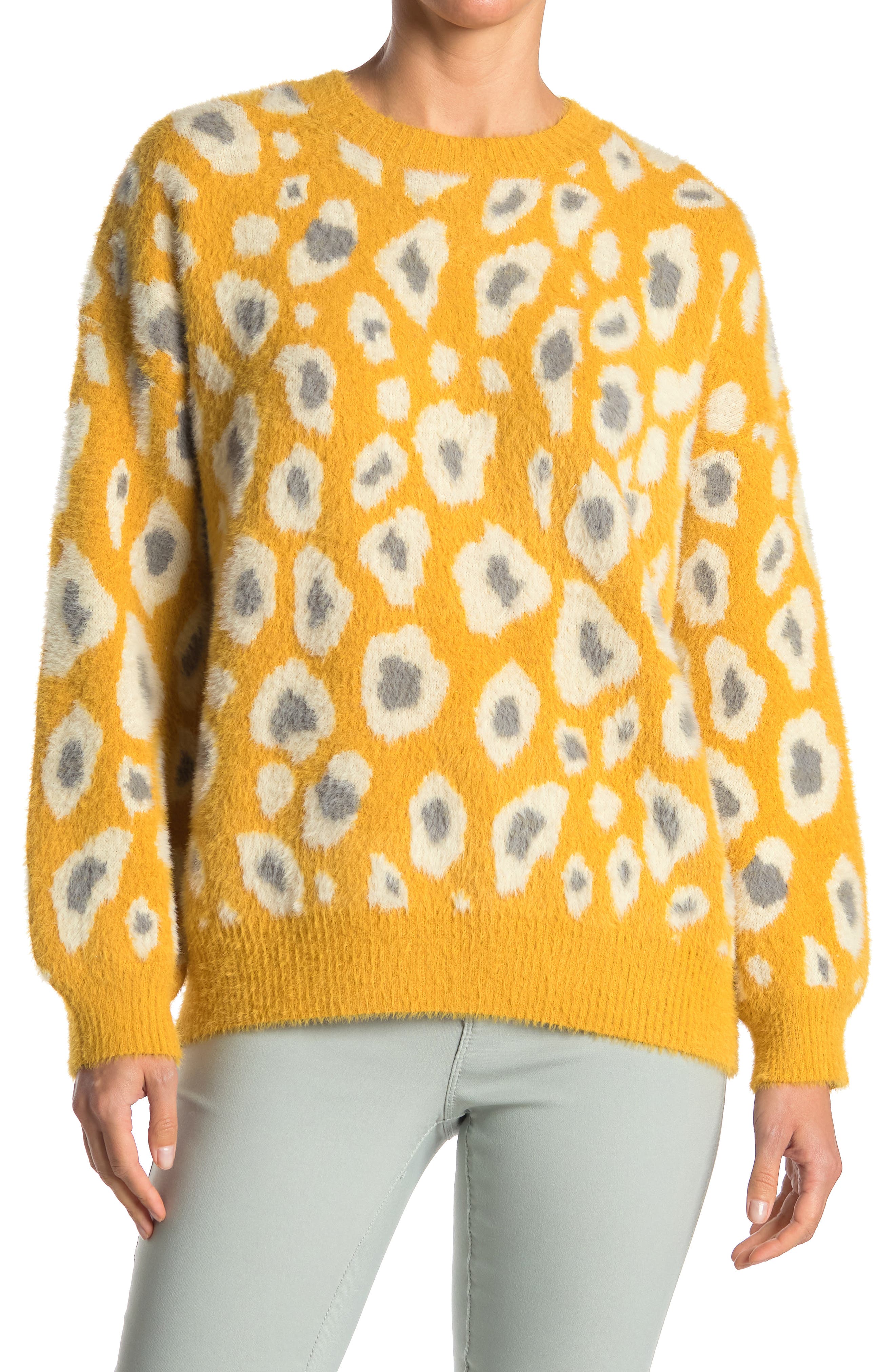 yellow leopard sweater