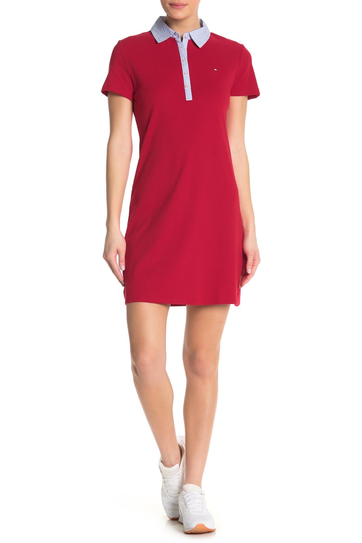 tommy hilfiger red polo dress