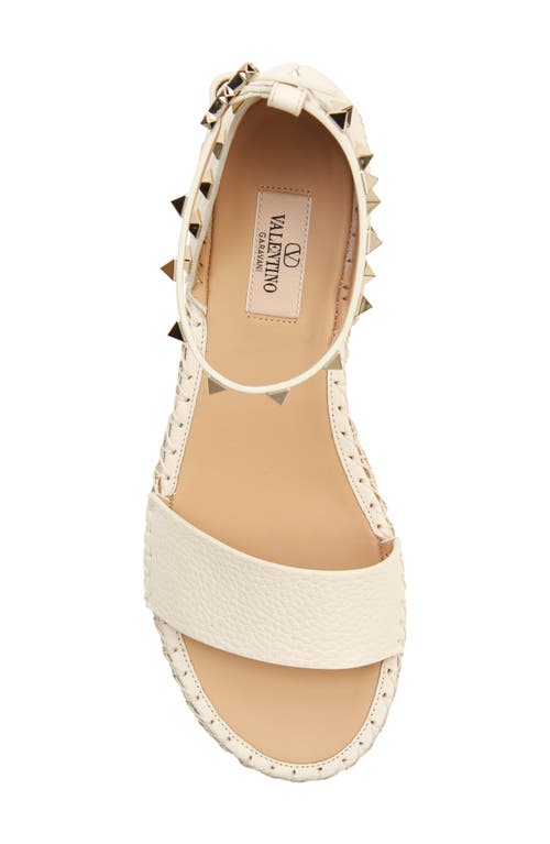 VALENTINO GARAVANI VALENTINO GARAVANI ROCKSTUD ESPADRILLE PLATFORM WEDGE SANDAL 