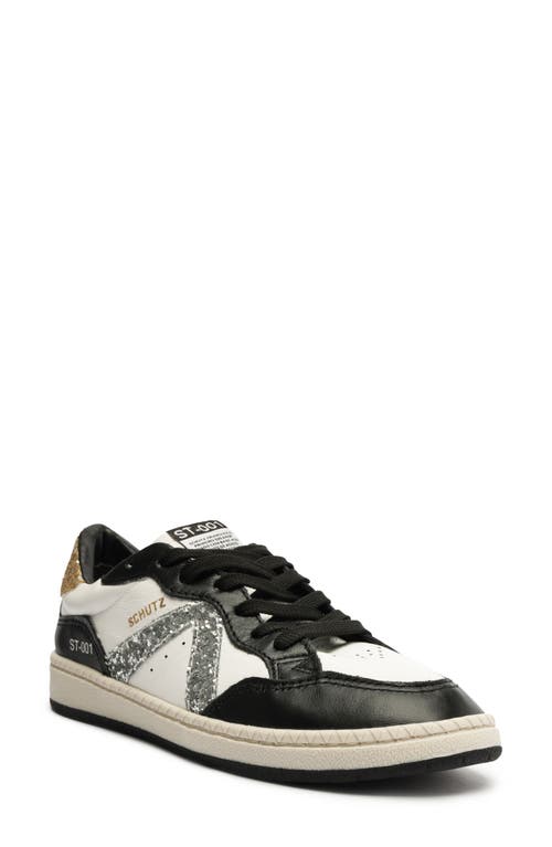 Shop Schutz St 001 Sneaker In White/black/prata