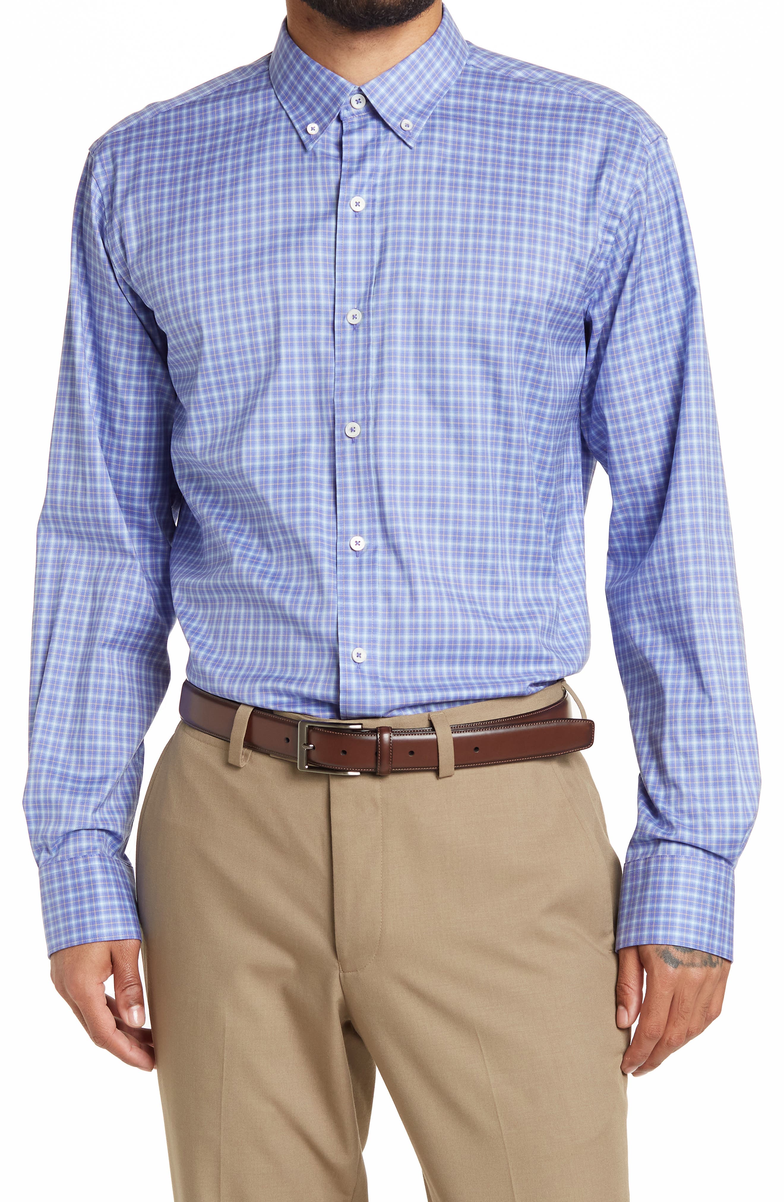 Bugatchi Shaped Fit Woven Dress Shirt 