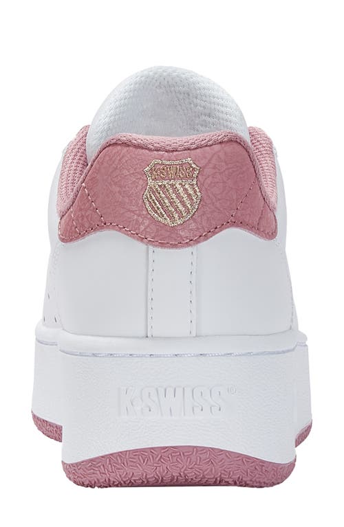 Shop K-swiss Classic Pf Platform Sneaker In White/foxglove