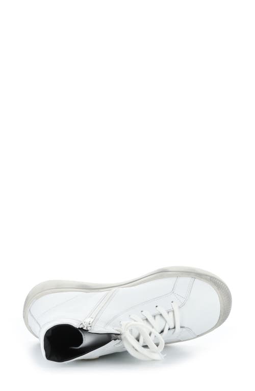 Softinos By Fly London Appe Lace-up High Top Sneaker In White Smooth Leatherther