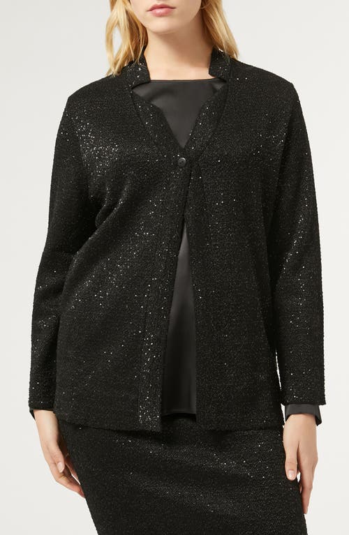 Marina Rinaldi Gessati Sequin Knit Sweater in Black 