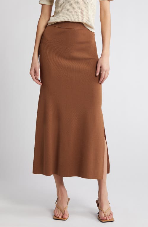 Nora Midi Sweater Skirt in Cacao