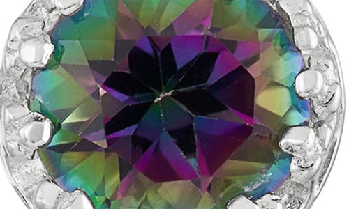Fzn Semiprecious Stone Crown Stud Earrings In Mystic