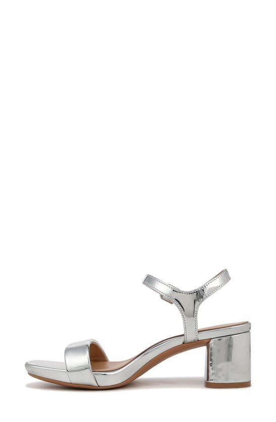 Naturalizer Izzy Ankle Strap Sandal In Silver Faux Leather