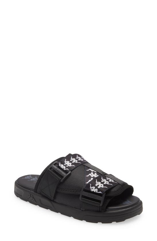 Kappa 222 Banda Mitel Slide Sandal In Black/ White | ModeSens