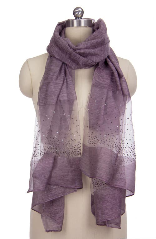 Saachi Crystal Embellished Silk & Wool Scarf In Thistle