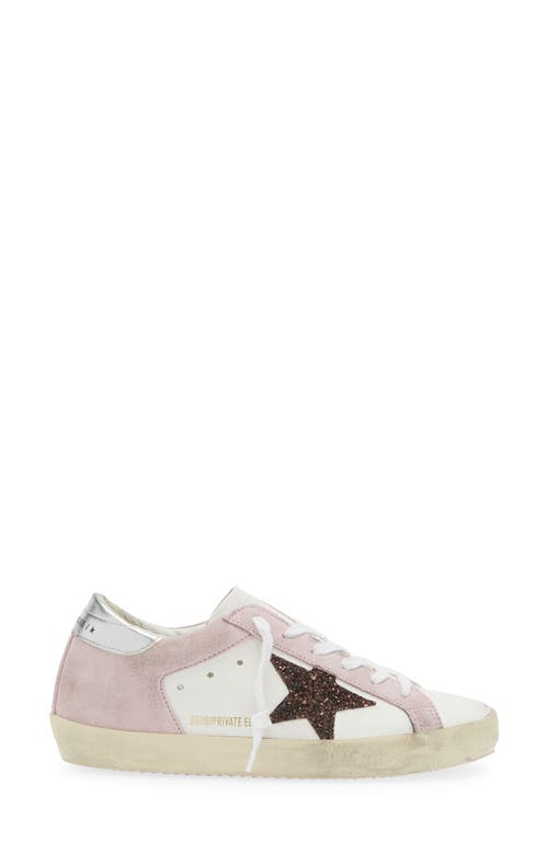 Shop Golden Goose Super-star Low Top Sneaker In White/pink