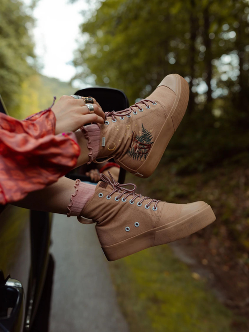 Shop Bangs Shoes Woodland Wanderer Platform High Tops In Light Brown