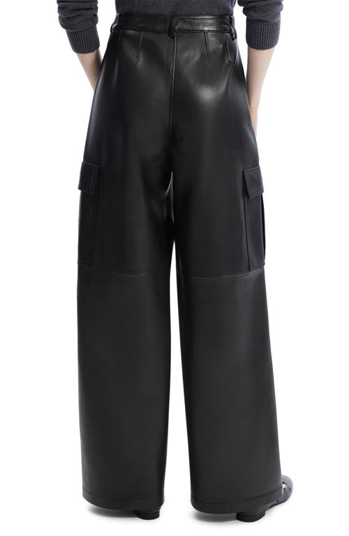 Shop Theory Leather Cargo Pants In Black