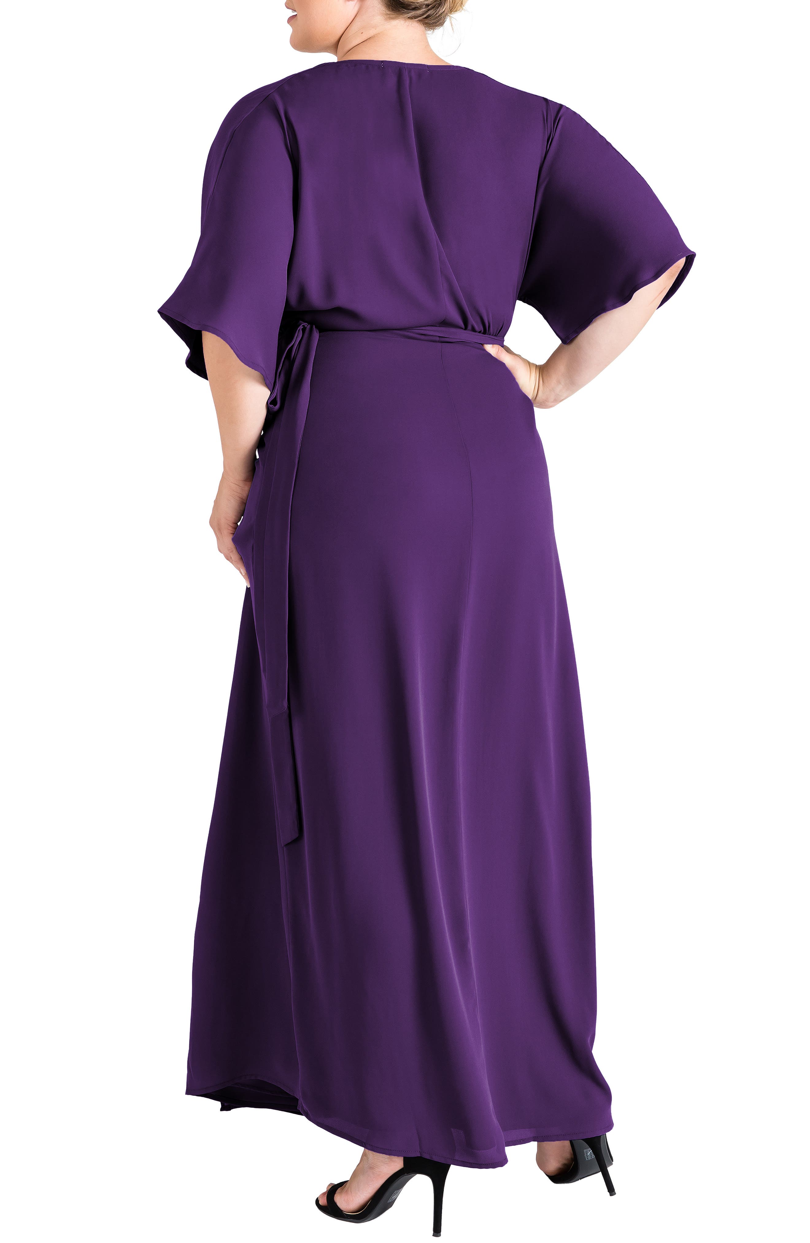 purple wrap maxi dress