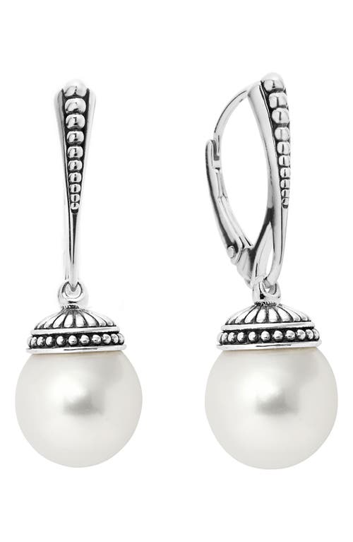 LAGOS Luna Freshwater Pearl Drop Earrings in Silver/Pearl at Nordstrom