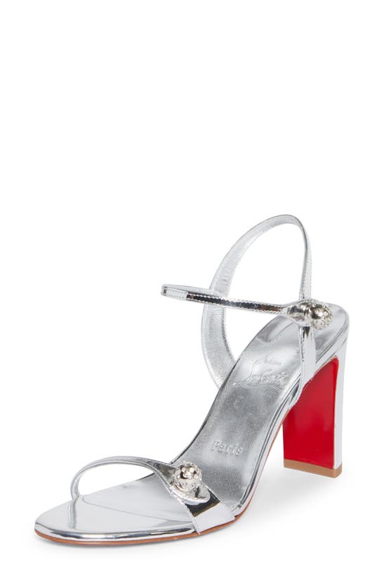 Shop Christian Louboutin Atmospheria Metallic Sandal In Silver