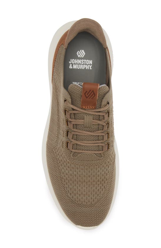 Shop Johnston & Murphy Amherst 2.0 Knit Plain Toe Sneaker In Taupe Heathered Knit