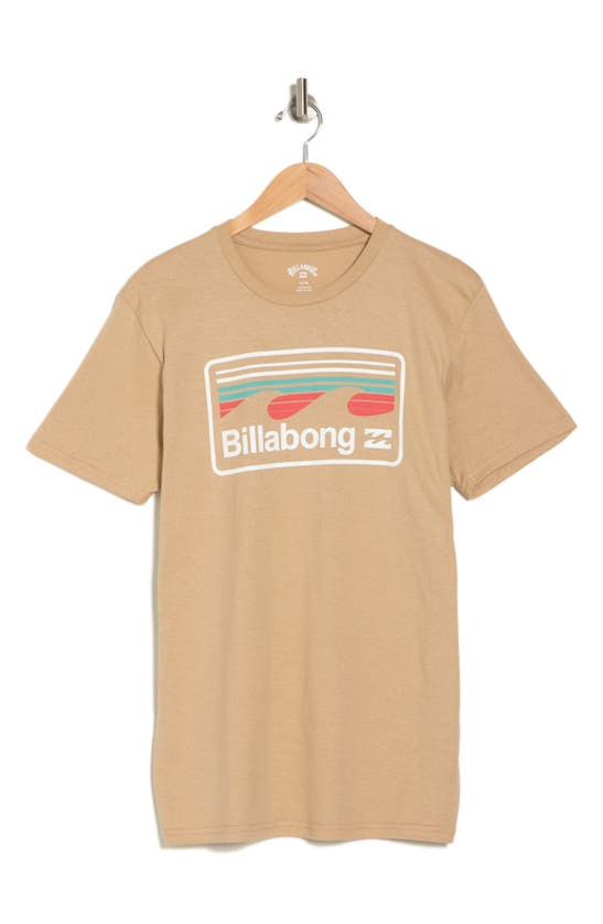 Billabong Double Up Cotton Graphic T-shirt In Sand